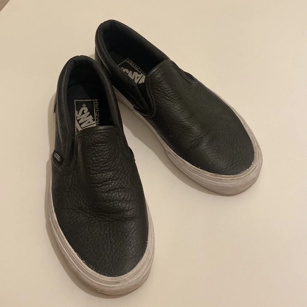 VANS black leather espadrilles. Size 7.5